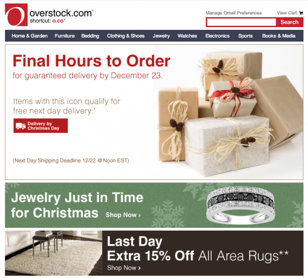 Overstock Urgency Email